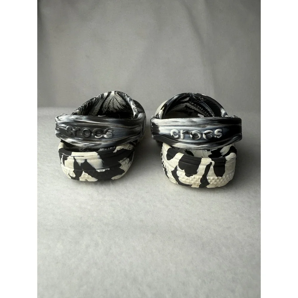 Crocs Kids Classic Marbled Clog Black White Marble Mickey Mouse Dinosaur Size C6